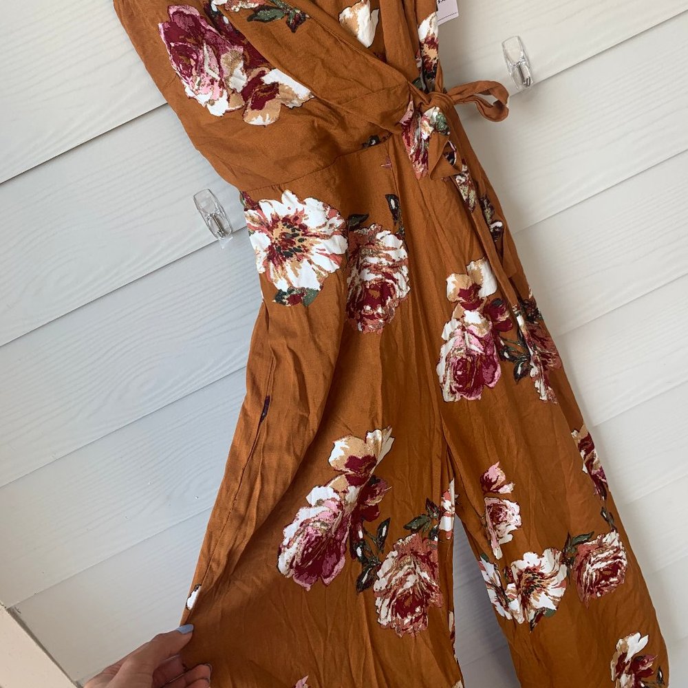 Brown Floral Jumpsuit